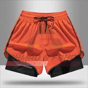 Men's <b>White</b> Quick Dry Knitted Sport Shorts With Black Trim And Drawstring Waist Regular Fit Solid Design - Product Image 5