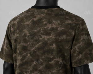 เสื้อยืดคอกลมโอเวอร์ไซส์ แขนสั้น ลายพรางพิมพ์ซิลค์สกรีนด้านหน้า ผ้าฝ้าย 100% สไตล์ลำลองแนวสตรีทแวร์สำหรับผู้ชาย - Product Image 5