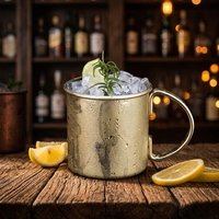 Moscow Mule Tasse en cuivre Sublimation Tasse en acier inoxydable plaqué cuivre Gravé Tasse à boire de la bière