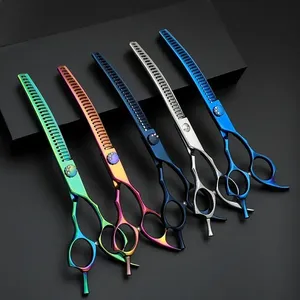 Ciseaux de barbier professionnels en acier inoxydable à dents plates, résistants à la chaleur, de haute qualité, pour effiler les cheveux, à long manche, 30 cm - Product Image 6