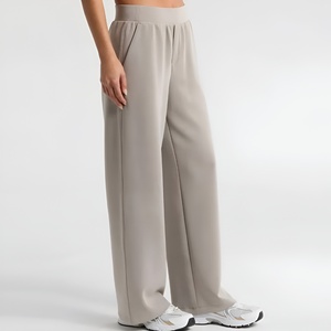 กางเกงวอร์มขายาวทรงหลวมคุณภาพสูงสำหรับผู้หญิง ผ้าฟลีซ ใส่ได้ทั้งผู้หญิงและผู้ชาย เหมาะสำหรับฤดูใบไม้ร่วงและฤดูหนาว เอวสูง มีกระเป๋า - Product Image 4