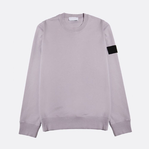 Sudadera de Cuello Redondo, Color Gris Sólido, 100% Algodón Tejido, Manga Larga, Diseño Minimalista, Ropa de Otoño - Product Image 4