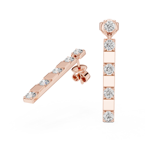 Juego de Anillos Únicos DANGLERS en Oro Rosa de 18 Quilates con Baño de Rodio, Diamantes Cultivados en Laboratorio con Certificación IGI, para Uso Diario, Eventos Glamurosos, Regalos Económicos - Product Image 2