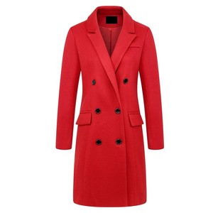 Abrigo de Lana Largo para Mujer, Color Sólido, Manga Larga, Elegante, Ropa de Invierno, Abrigos Personalizados - Product Image 3