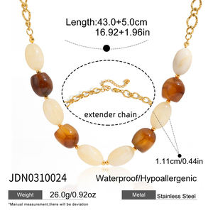 Collier de perles irrégulières en résine faites à la main, multicolores, bijoux de mode, artisanat moulé, pour femmes et filles - Meilleures ventes - Product Image 3
