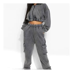 Conjunto de Chándal Casual para Mujer con Capucha, Lavado Ácido, Hecho a Medida, Ajuste Holgado, Más Vendido, Trajes de Invierno, Mejor Precio 2026 - Product Image 2