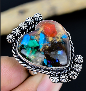 Handmade Gemstone <b>Adjustable</b> <b>Ring</b>: Vintage Jewelry - Product Image 2