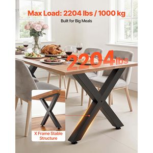 Pieds de meubles en acier robustes de 29,5 po de hauteur x 29,9 po de largeur, charge maximale de 2204 lb, conception modulaire, montage facile pour la maison et le bureau - Product Image 2
