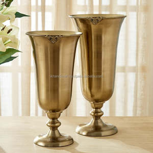 Jarrón de Metal de Aluminio Personalizado Heritage Renew, Chapado en Oro, con Orificio de Drenaje, Ecológico, Hecho a Mano, Moderno, Grande, para Mesa de Boda - Product Image 1