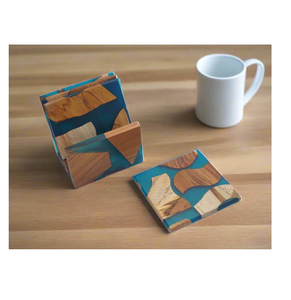 Posavasos de Madera y Resina de Alta Calidad, Grabado a Mano, Accesorios para Té y Artesanía en Madera, Posavasos de Resina al Mejor Precio - Product Image 5