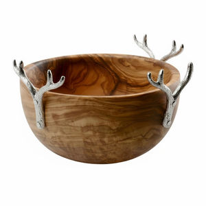 Admirable Design Wooden Round <b>Serving</b> <b>Bowls</b> With Metal Handle for Dining Table Kitchen Home & Restaurant <b>Salad</b> <b>Serving</b> <b>Bowls</b> - Product Image 3