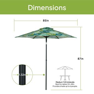 ร่มสนามทรงกลมขนาด 7.5 ฟุต พร้อมโครงเหล็กปรับเอียงได้และเสาเหล็กสแตนเลส - Product Image 3