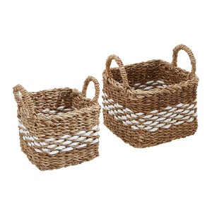 <b>Set</b> of Two <b>Square</b> Seagrass Baskets Handmade Storage Basket Wholesale eco-friendly Made in Viet Nam - Product Image 1