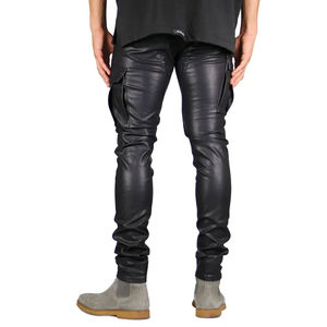 Pantalon décontracté en cuir et toile pour homme de qualité supérieure, nouveau design, fabricant pakistanais, fermeture élastique à la taille, grande taille, streetwear - Product Image 4