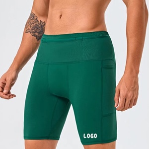 Shorts de sport personnalisés pour hommes, imprimés, à compression élastique, avec poche latérale, pour l'entraînement, le jogging et la course à pied - Product Image 5