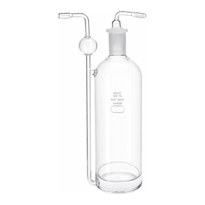 Botella de lavado de gases de vidrio de borosilicato PYREX de 125 ml con filtro de malla gruesa para humidificación en laboratorio - Product Image 1