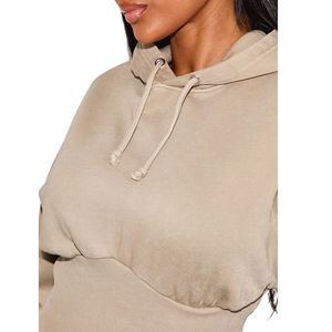 เสื้อฮู้ดครอปผู้หญิงผ้าฝ้ายคุณภาพสูงแบบกำหนดเอง รุ่นใหม่ล่าสุด แขนยาว สไตล์ลำลอง แฟชั่น เสื้อครอปฮู้ดดี้ รับผลิตตามสั่ง ขายส่ง - Product Image 5