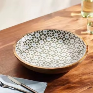 High Quality Polished Luxury Traditional Floral Pattern Durable Wooden <b>Salad</b> Serving <b>Bowl</b> <b>Salad</b> <b>Servers</b> Mango Wood Decorative - Product Image 5