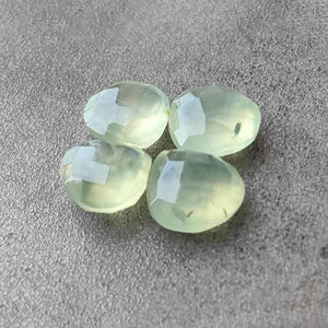Piedra Preciosa de Prehnita Natural AAA+ con Corte Checker en Forma de Corazón, Calibrada, Tipo Briolette, para la Elaboración de Joyas - Product Image 4