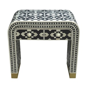 Mesa con Incrustaciones de Hueso de ILAHI, Diseño Moderno con Detalles de Ágata, Almacenamiento Portátil, Muebles para el Hogar - Product Image 4