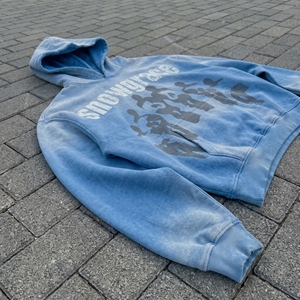Sudadera con Capucha Snowgrace Azul Tie-Dye para Hombre, Estilo Holgado, Felpa Francesa, Ropa Casual de Invierno - Product Image 6