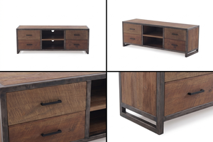 Mueble para TV de Madera de Teca Sólida Ardera, Consola Multimedia Minimalista con Acabado Natural para Proyectos de Salas de Estar en Hoteles y Villas - Product Image 5