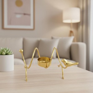 Golden <b>Bird</b> Flameless Tea Light Holder Heat Resistant Metal Candle <b>Stand</b> for Home Decoration and Wedding Occasions - Product Image 3