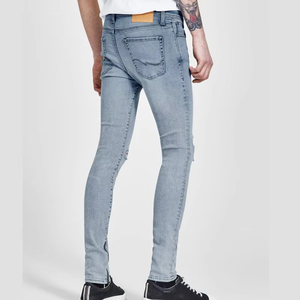 Nouveau jean en denim classique pour homme, coupe droite, slim fit, décontracté, été, tricoté, lavé, respirant, séchage rapide, motif uni - Product Image 2