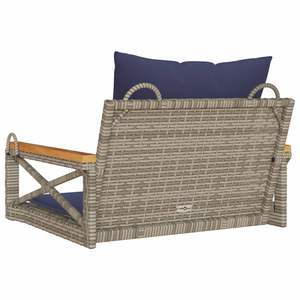 Dondolo Singolo da Esterno in Rattan PE Grigio con Design Smontabile - Product Image 6
