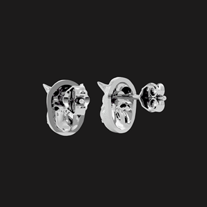 Luxury Moissanite Diamond 925 Silver Demon Face <b>Stud</b> <b>Earrings</b> Gothic Men Womens Statement Jewelry Gift Elegant Fashion Accessory - Product Image 6