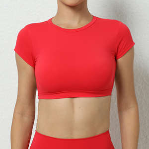 T-shirt de sport et yoga pour femme, coupe classique, respirant, écologique, séchage rapide, hauts d'exercice, course en extérieur, dos nu sexy, fitness - Product Image 3