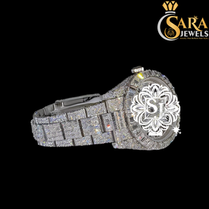 Reloj de Diamantes Moderno y Lujoso con Esfera Dorada para Uso Corporativo y Nocturno, Disponible para Exportación - Product Image 2