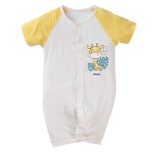 Fábrica de ropa de bebé OEM/ODM-Mameluco de manga corta raglán-Tela de LICRA de algodón orgánico-Ropa de recién nacido a granel - Product Image 2