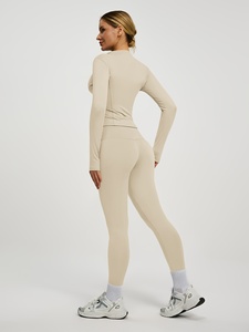 Atlaset Luxury Women Three Piece Yoga Apparel Seamless Gym Wear Sports Bra High Waist Leggings Jacket OEM ODM Custom Packaging - Product Image 2