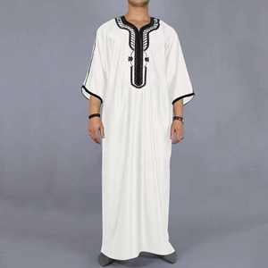 Ropa Étnica Tradicional, Túnica de Seda y Poliéster Estilo Dubái, Jubbah Al Daffah, Thobes Islámicos, Caftán Qatarí, Thobes Musulmanes Transpirables - Product Image 3