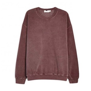 Sudadera Oversize de Cuello Redondo, Color Sólido, Tejida, Informal, de Manga Larga para Otoño, 100% Algodón, Unisex - Product Image 6