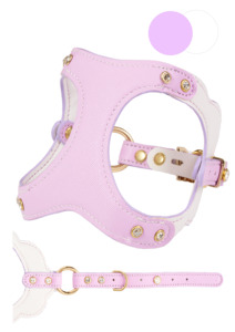 Harnais de mariage pour chien Muhlengia, en velours écologique, personnalisé avec rivets, harnais de luxe, accessoires pour chien - Product Image 4