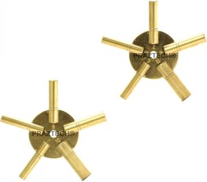 PRAZTECH® 10-in-1 Clock Winding Key Set | Dual Brass Keys Sizes 2–11 | Universal Clock Repair & Winding <b>Tool</b> - Product Image 1