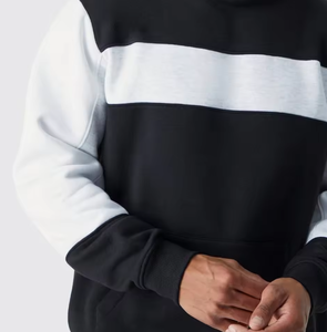 ชุดเสื้อฮู้ดบล็อกสีสำหรับผู้ชาย – เสื้อสเวตเชิ้ตแบบสวมลำลองและกางเกงจ็อกเกอร์ ชุดสตรีทแวร์ 2 ชิ้น - Product Image 4