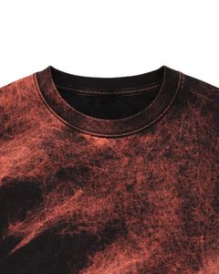 Camiseta Negra Tie Dye para Hombre, Cuello Redondo, Manga Corta, Algodón, Estilo Vintage, Casual, Streetwear, OEM, Venta al Por Mayor, Calidad de Exportación - Product Image 4