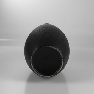 Vase à fleurs moderne noir mat, texture côtelée minimaliste, vase à bourgeons de fleurs, style nordique, décoration d'intérieur, vase de table en porcelaine haut - Product Image 3