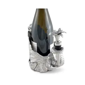 Soporte de Metal para Botellas Hecho a Mano al por Mayor, Elegante Soporte Decorativo para Botellas de Vino para Decoración de Bares, Soporte de Metal para Botellas de Vino Hecho a Mano para Exportación - Product Image 1