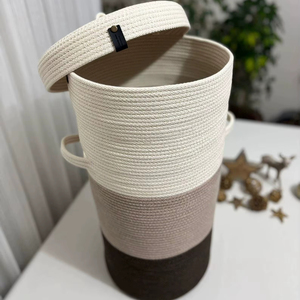Stylish Macrame <b>Basket</b> For Space Saving Storage Use In Bedroom Living Room Office And Entryway Organizer Needs From India - Product Image 1