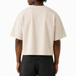 T-shirt Homme Oversize à Manches Courtes 100% Coton Couleur Unie Teinte Unie Col Rond Coupe Décontractée - Product Image 2