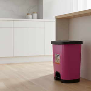 Cubo de Basura con Tapa Abatible Rosa, con Tapa y Tapa Superior Negra, 18L, Cubo de Pedal Elegante, Cubo de Basura - Product Image 2