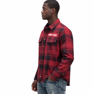 Hot Sale Factory Customized <b>Men's</b> Dyed <b>Flannel</b> Check <b>Shirt</b> Single Breasted Cotton <b>Shirt</b> Slim Fit Casual <b>Shirt</b> For <b>Men</b> - Product Image 3