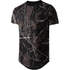 Camiseta Tie-Dye de Hip Hop para Hombre |   Camiseta Casual Hipster de Manga Corta con Dobladillo Curvo para Ropa Urbana y Moda Callejera - Product Image 1