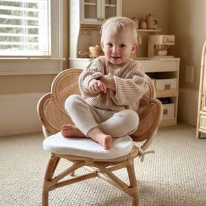 Wicker Kids Chair Handmade Rattan Children Chair Natural Woven Furniture for Playroom Bedroom Kindergarten Home Decor - Product Image 4