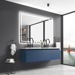 Specchio LED da Bagno 84 X 48 Pollici con Illuminazione Frontale e Posteriore, Montaggio a Parete, Cornice in Alluminio, Antiappannamento, Memoria, 3 Anni di Garanzia - Product Image 6