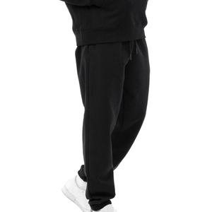 Pantalon de survêtement minimaliste uni en polyester et coton, coupe décontractée, cordon élastique, pantalon décontracté pour l'extérieur - Product Image 3